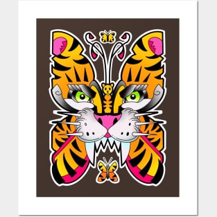 Butterfly tiger face Posters and Art